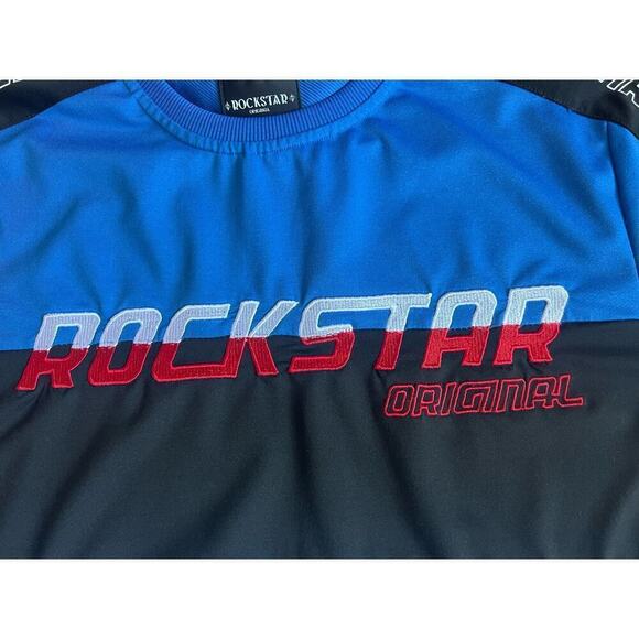 Rockstar Original Jersey, Embroidered Graphics, Short Sleeve, Blue, size Large - Picture 2 of 11